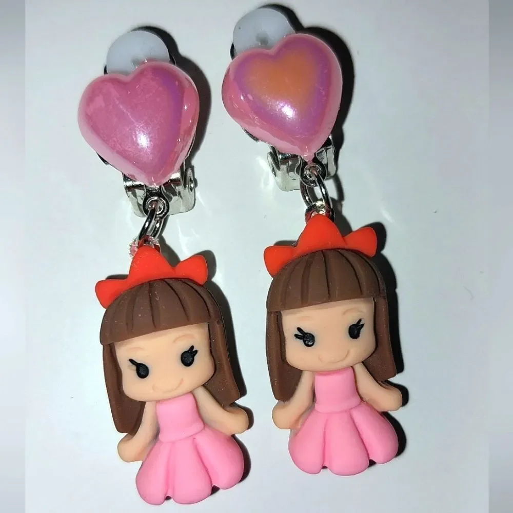 Beautiful fashion clip-on kids earrings